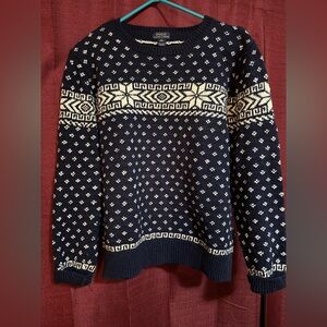 Polo Ralph Lauren Navy and Cream Geometric Sweater